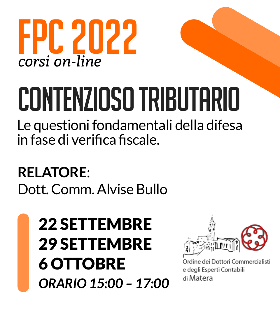 Corso online 'Contenzioso tributario'