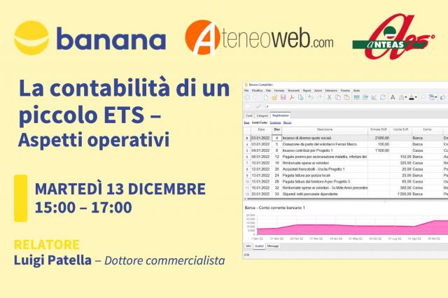 La contabilità di un piccolo ETS: corso online